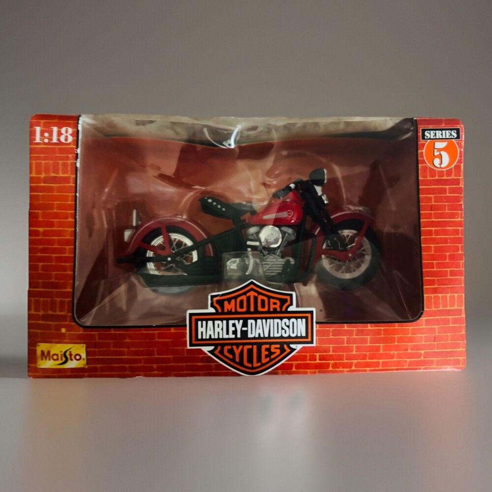 1998 Maisto Harley-Davidson 1948 FL Panhead Motorcycle 1:18 Diecast Series 5 Red